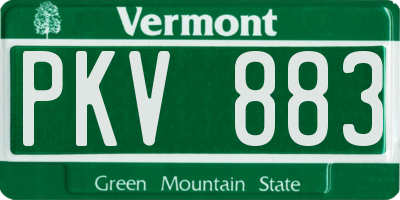 VT license plate PKV883