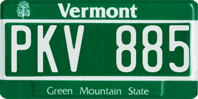 VT license plate PKV885