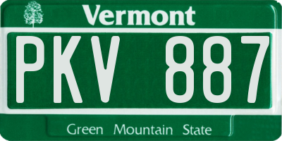 VT license plate PKV887