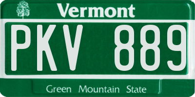 VT license plate PKV889