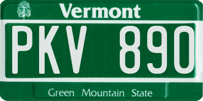 VT license plate PKV890