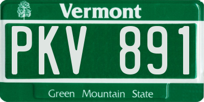 VT license plate PKV891