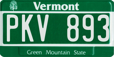 VT license plate PKV893
