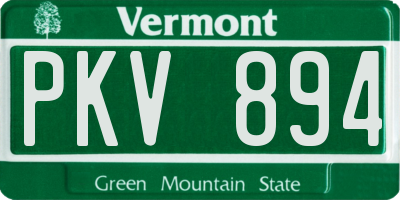 VT license plate PKV894