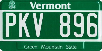 VT license plate PKV896