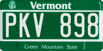 VT license plate PKV898