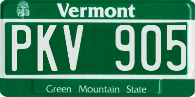 VT license plate PKV905