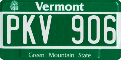 VT license plate PKV906