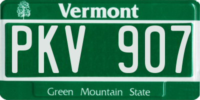 VT license plate PKV907