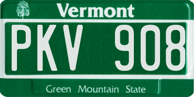 VT license plate PKV908
