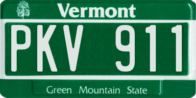 VT license plate PKV911