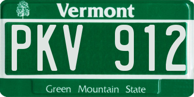 VT license plate PKV912