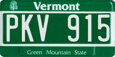 VT license plate PKV915