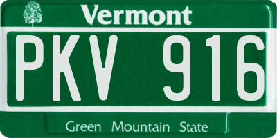 VT license plate PKV916