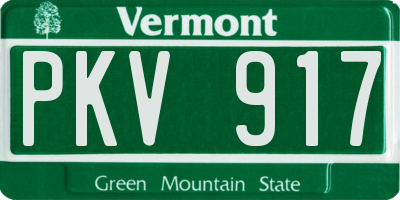 VT license plate PKV917