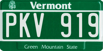 VT license plate PKV919
