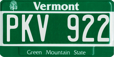 VT license plate PKV922