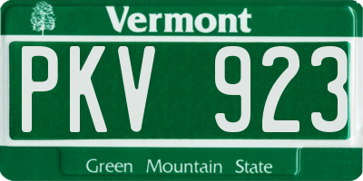 VT license plate PKV923