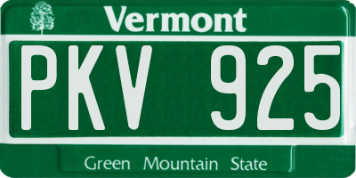 VT license plate PKV925