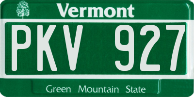 VT license plate PKV927
