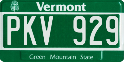 VT license plate PKV929