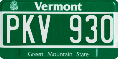 VT license plate PKV930