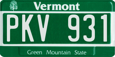 VT license plate PKV931