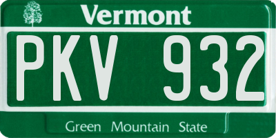 VT license plate PKV932
