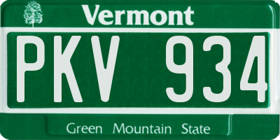 VT license plate PKV934