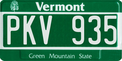 VT license plate PKV935