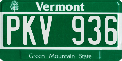 VT license plate PKV936