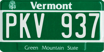 VT license plate PKV937