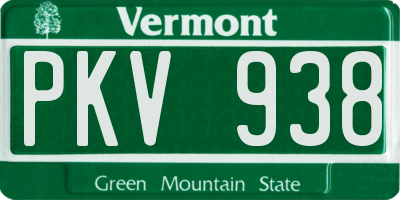 VT license plate PKV938