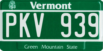 VT license plate PKV939