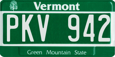 VT license plate PKV942
