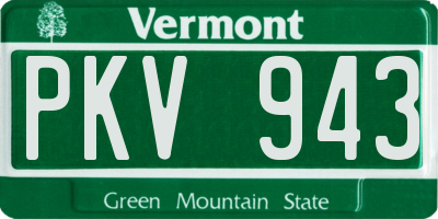 VT license plate PKV943