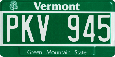 VT license plate PKV945