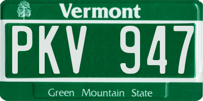VT license plate PKV947