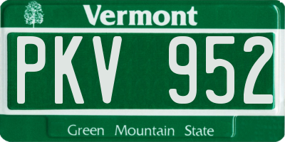 VT license plate PKV952
