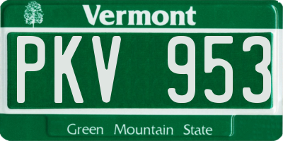 VT license plate PKV953