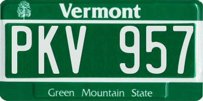VT license plate PKV957