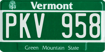 VT license plate PKV958