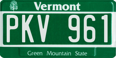 VT license plate PKV961