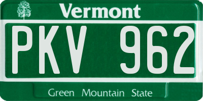 VT license plate PKV962