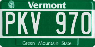 VT license plate PKV970