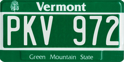 VT license plate PKV972
