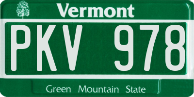 VT license plate PKV978