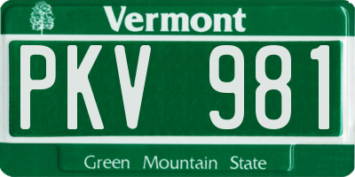 VT license plate PKV981
