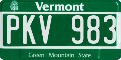 VT license plate PKV983