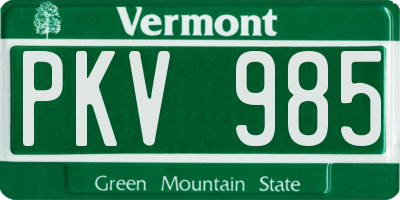 VT license plate PKV985
